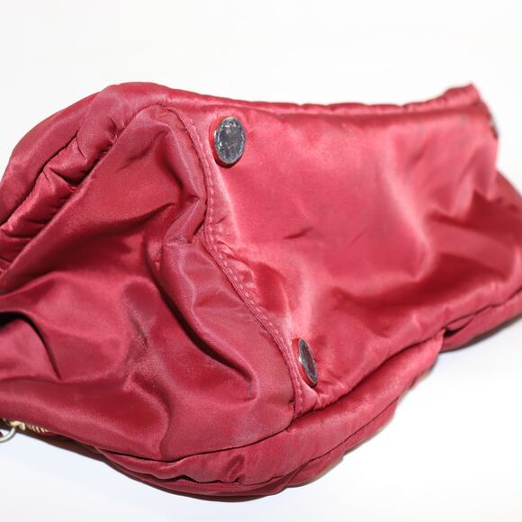 MZ Wallace Burgundy Nylon Tote with Black Leather Trim & Pouch - Picture 8 of 8